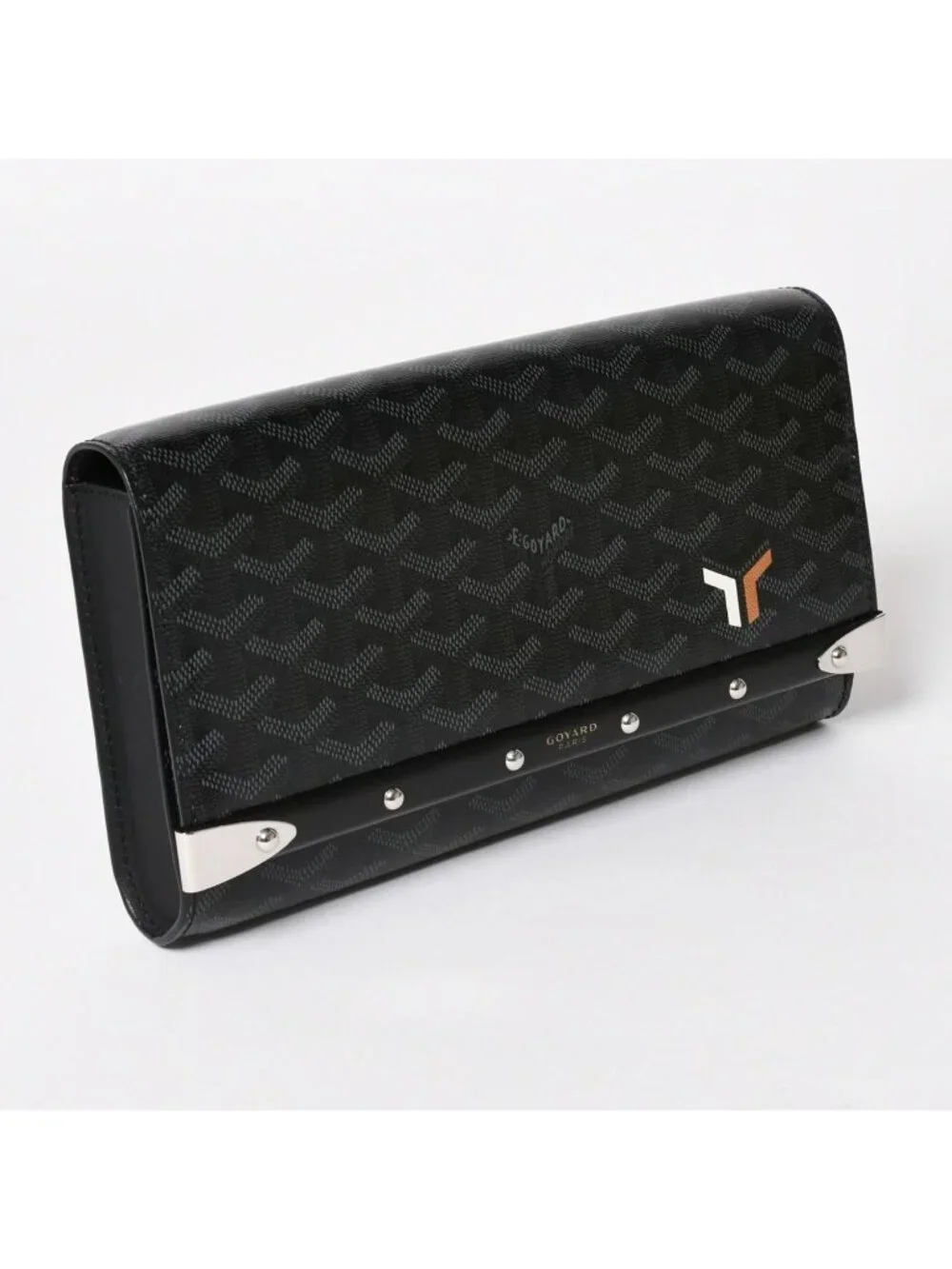 Goyard Monte Carlo PM Clutch 2-Way Limited Color Jet Black Silver